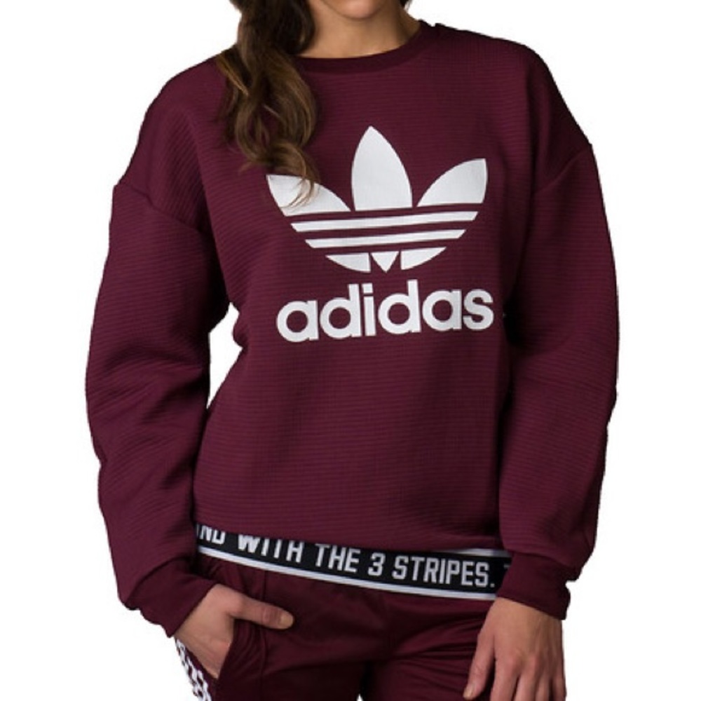 Adidas trf sweatshirt maroon women size M